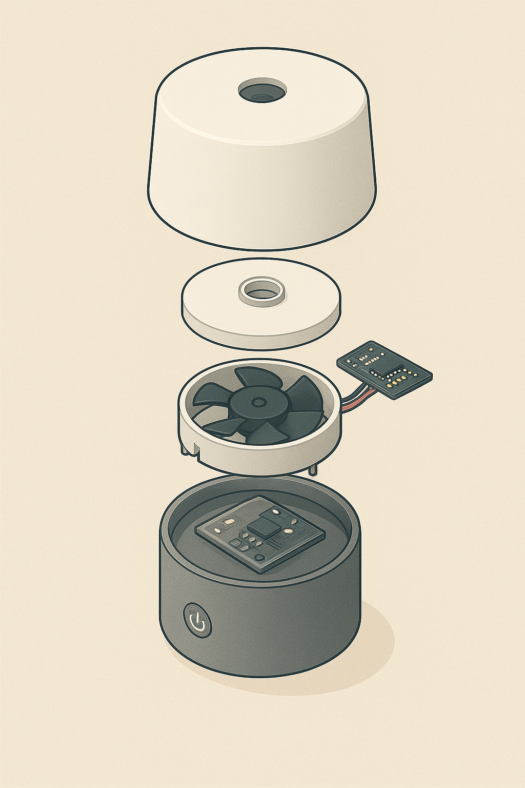 End-to-end mechanical design of fragrance diffuser