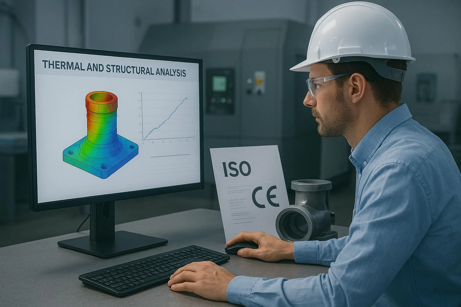 Prototype testing of industrial mechanical components by US mechanical engineers to validate design performance and manufacturability.