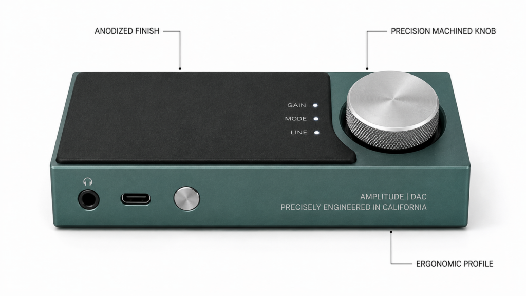 Industrial design for hardware startups featuring a precision-engineered audio device.